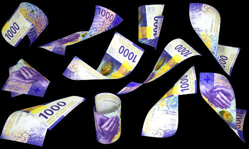 Grafik der 1000-Franken-Note (Bild: Shutterstock)