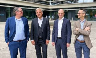 Von links: Peter Häusermann (CEO), Mic Milic Frédérickx (COO, CISO), Adrian Bregy (CTO), Matthieu Bray (CPO) (Bild: zVg)