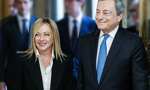 Giorgia Meloni e Mario Draghi (Immagine: Shutterstock)
