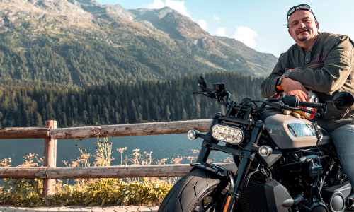 Davide Castrini auf Harley-Davidson Sportster X. (Bild: zVg)